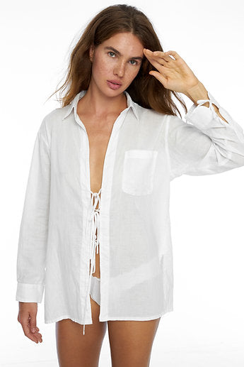 String blouse / White organic cotton