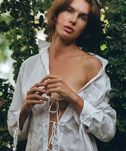 String blouse / White organic cotton