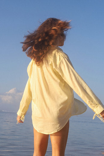 Premium organic cotton String Blouse / Lemon yellow