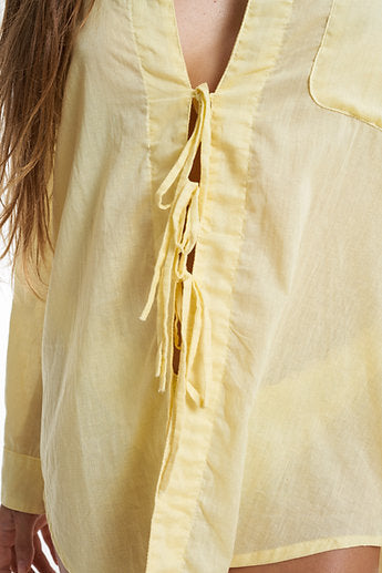 Premium organic cotton String Blouse / Lemon yellow
