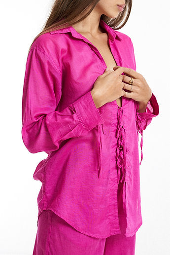 String Blouse / Dragonfruit organic cotton