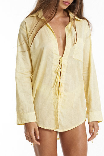 Premium organic cotton String Blouse / Lemon yellow