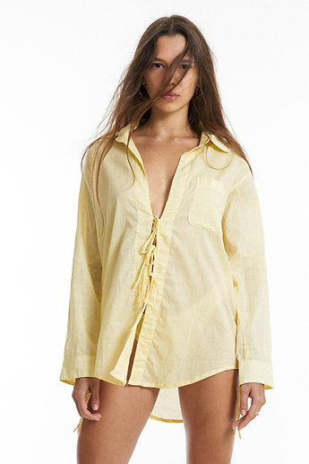 Premium organic cotton String Blouse / Lemon yellow