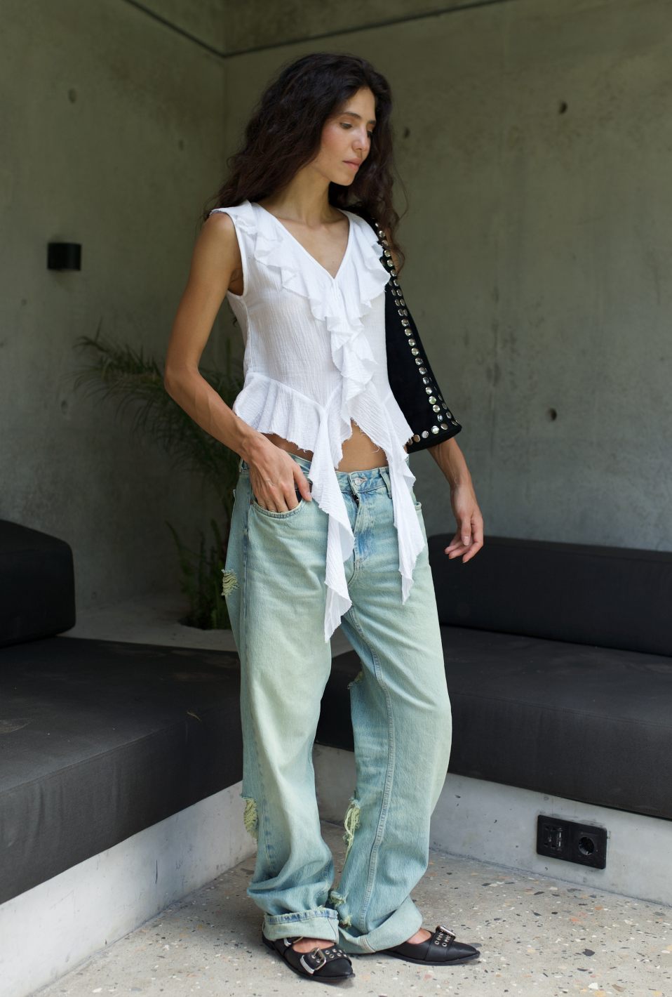 Ruffled top organic cotton