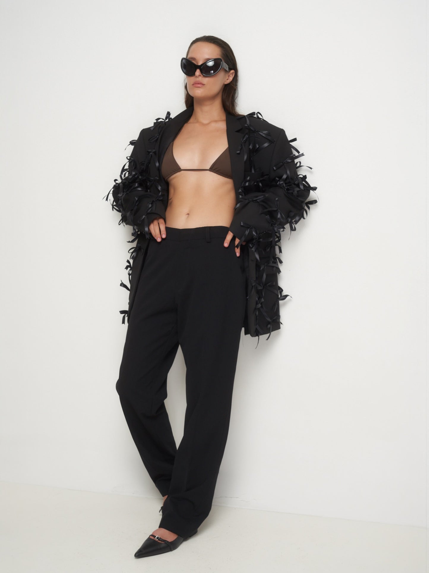 Black jacket small bows