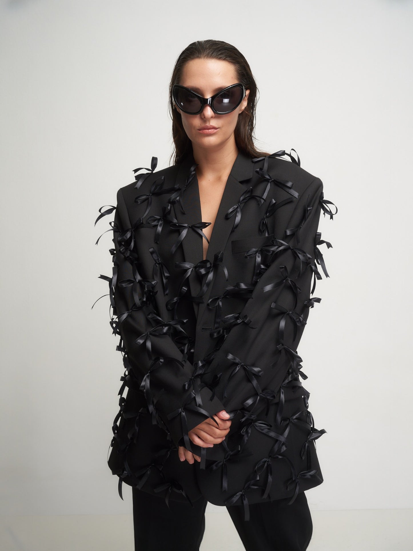 Black jacket small bows