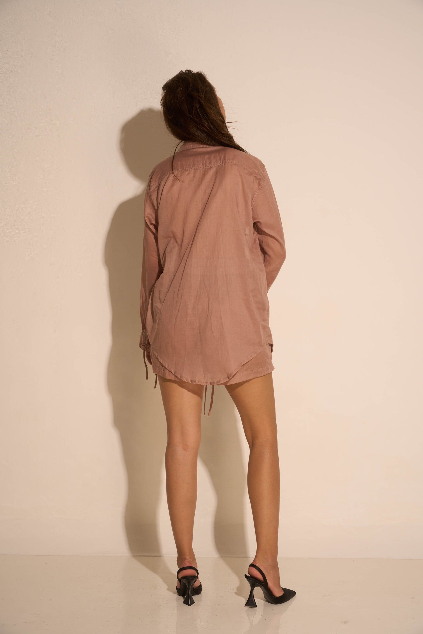 Dusty rose string blouse / Organic cotton - BURO