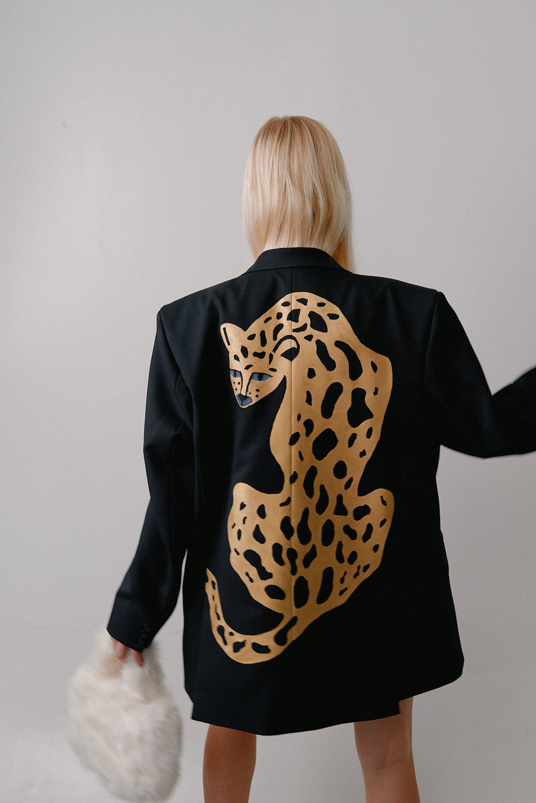 Black leopard jacket