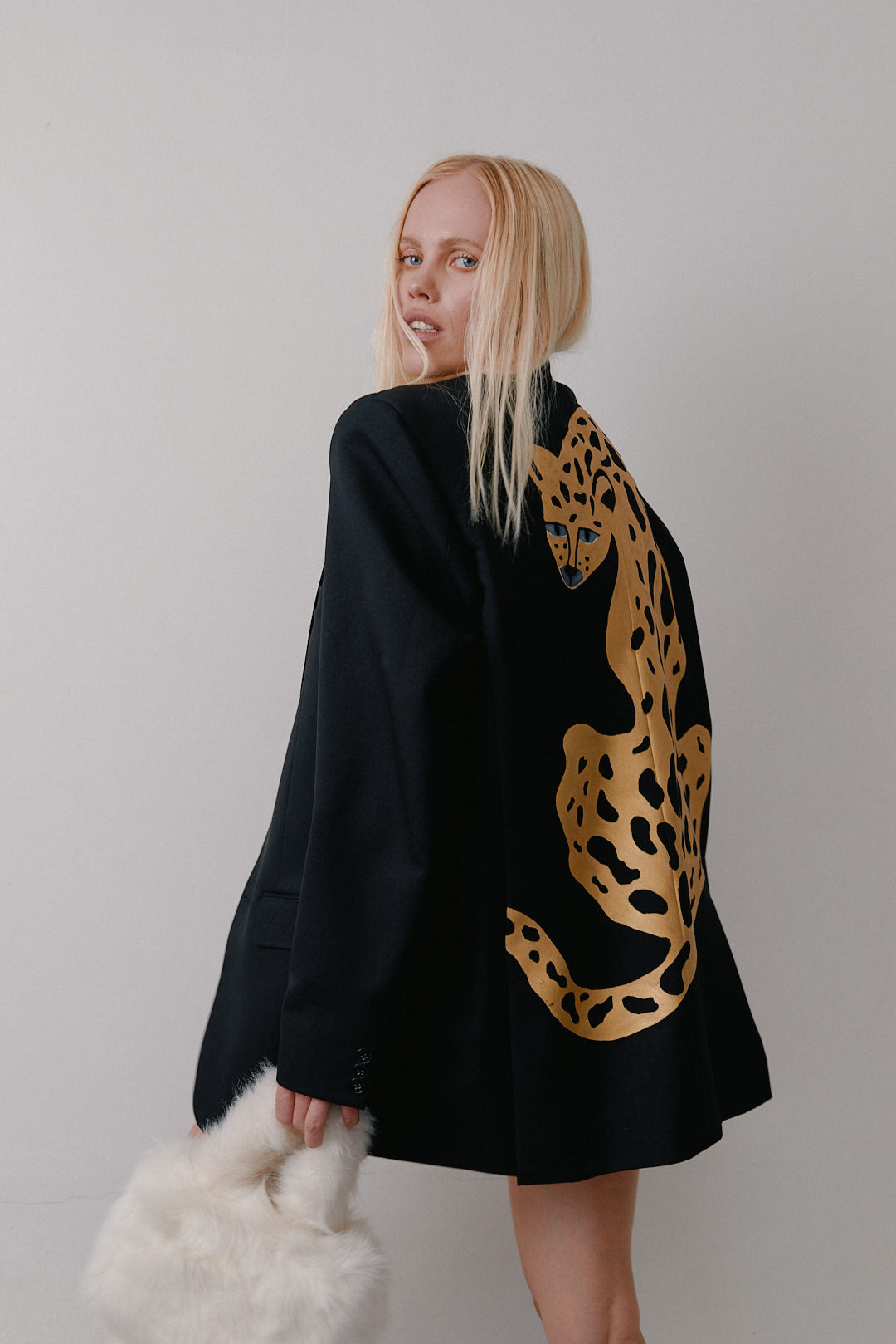 Black leopard jacket