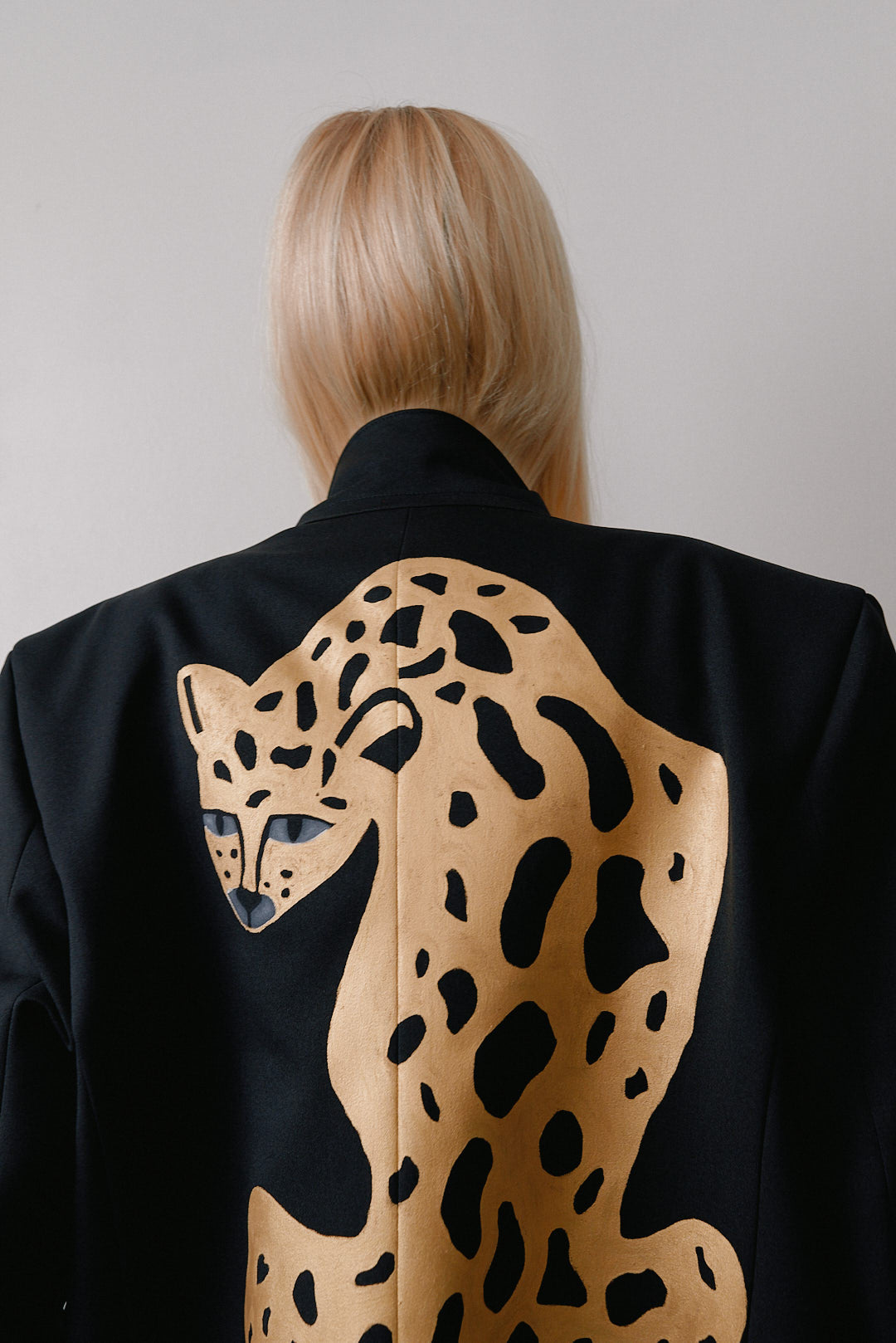 Black leopard jacket