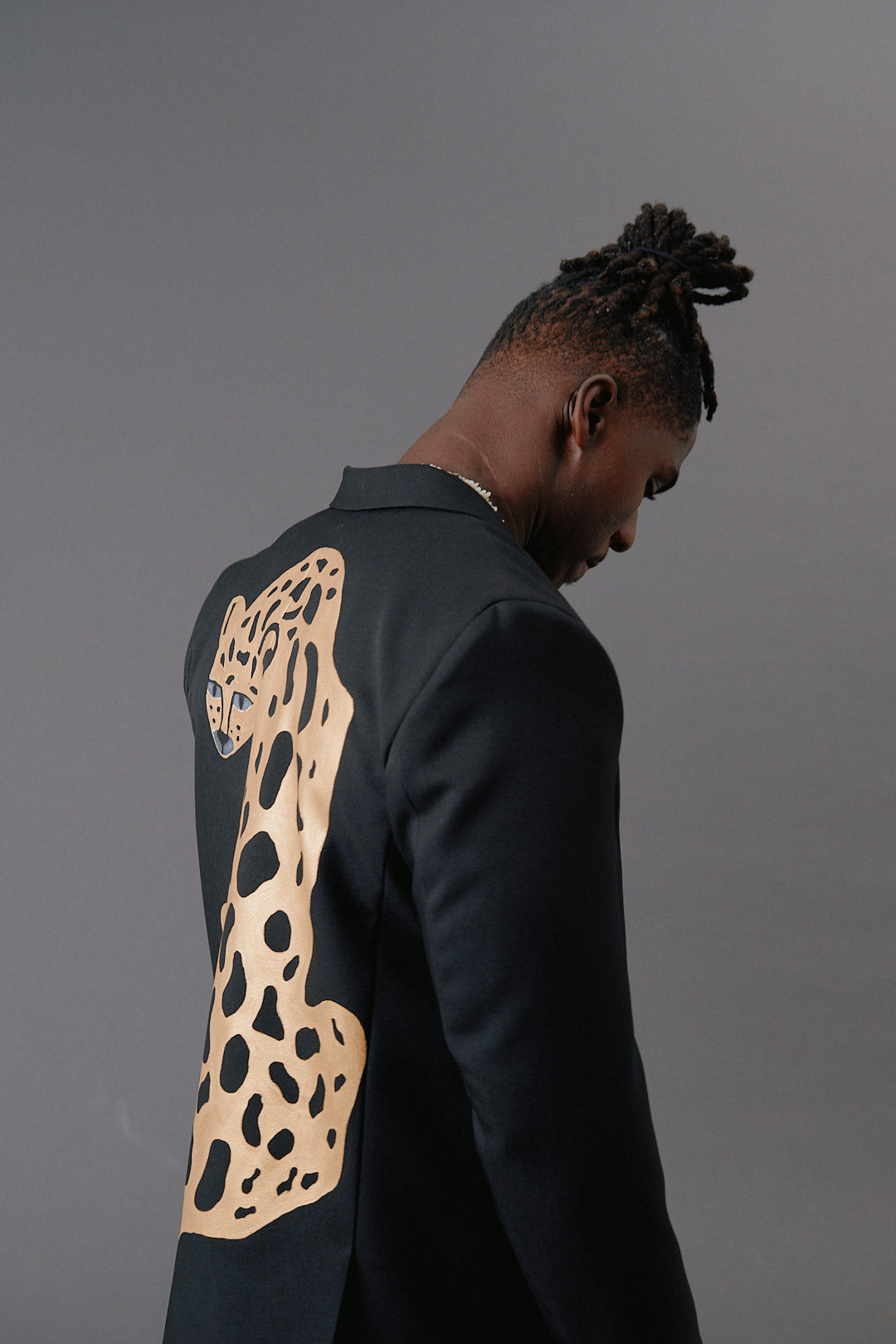 Black leopard jacket