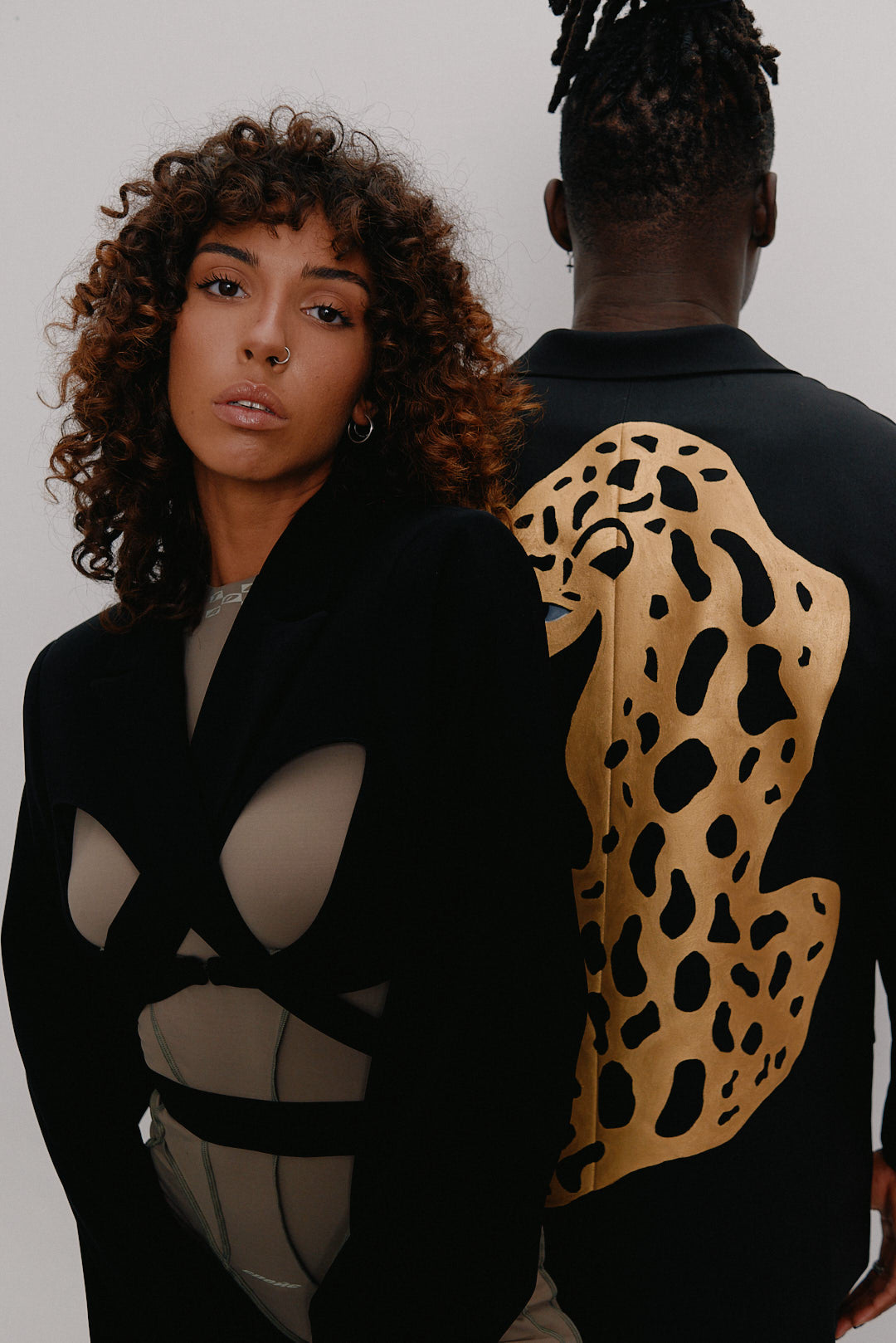 Black leopard jacket