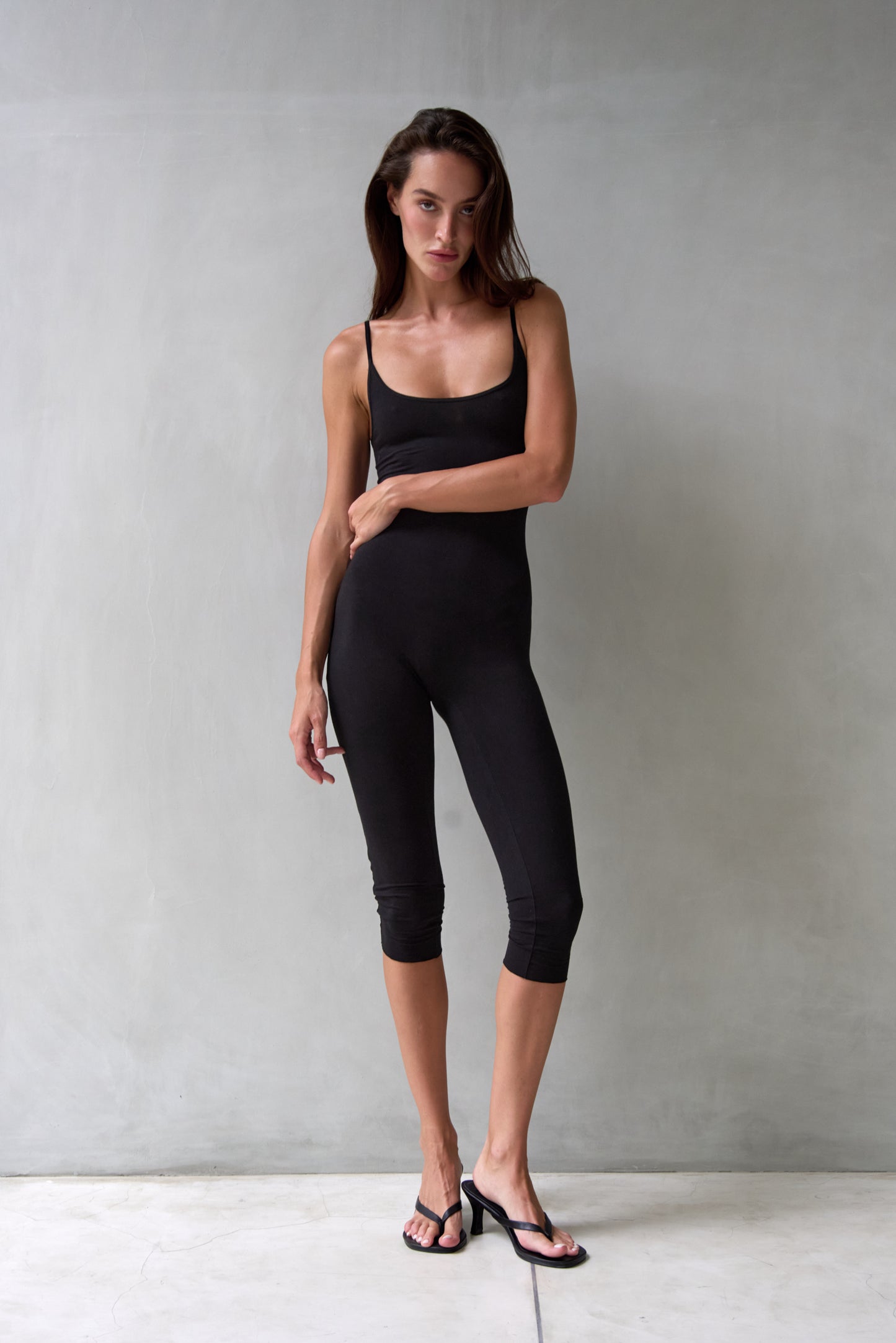 “Luta” raw edges capri bodysuit