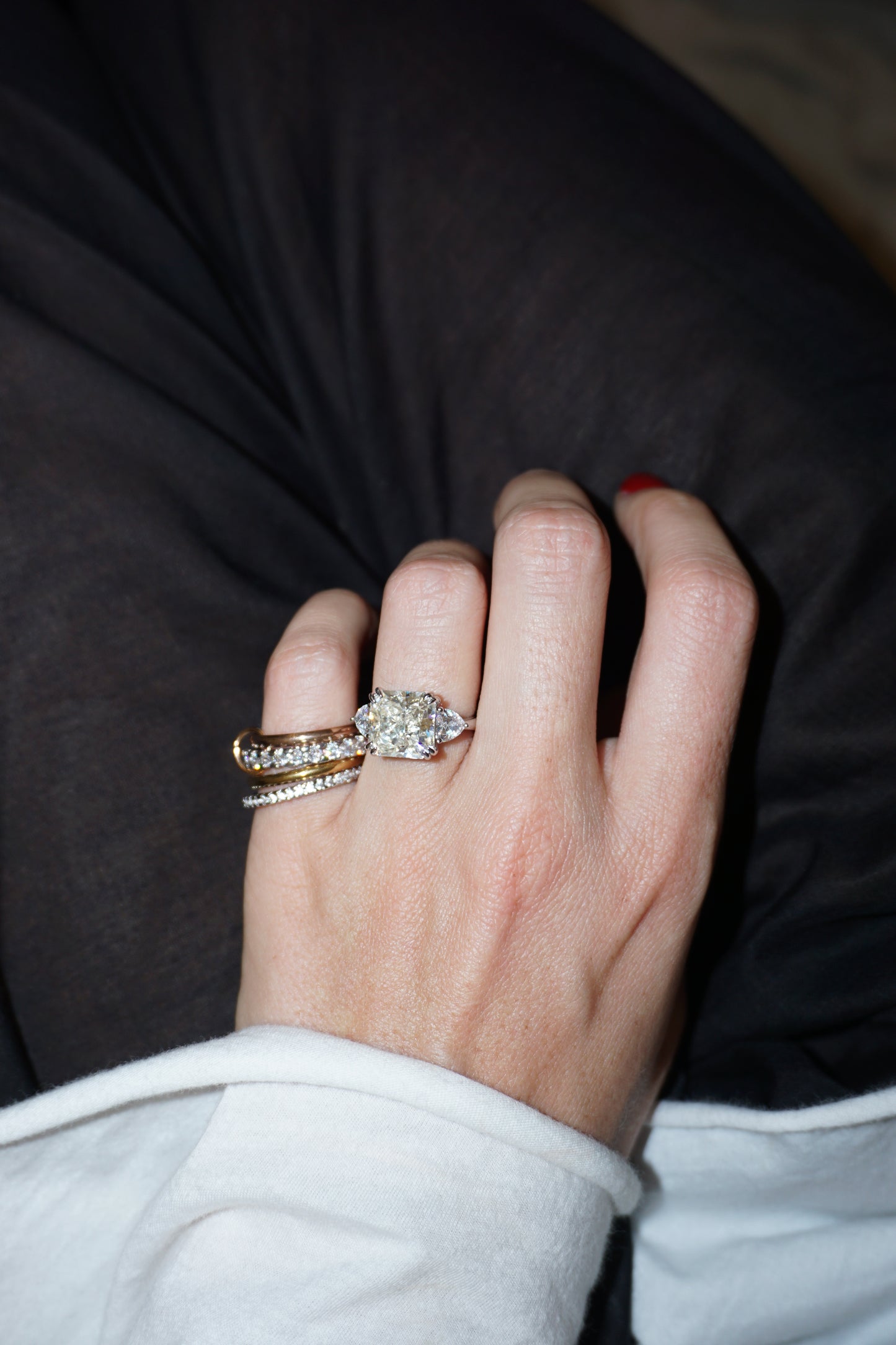 "Trophy wife" ring with 5ct diamond cut cubic zirconia