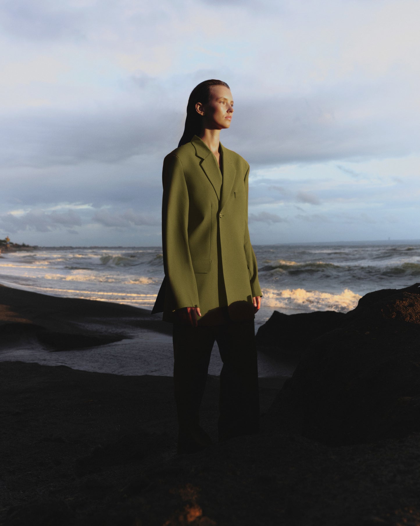 Olive suit