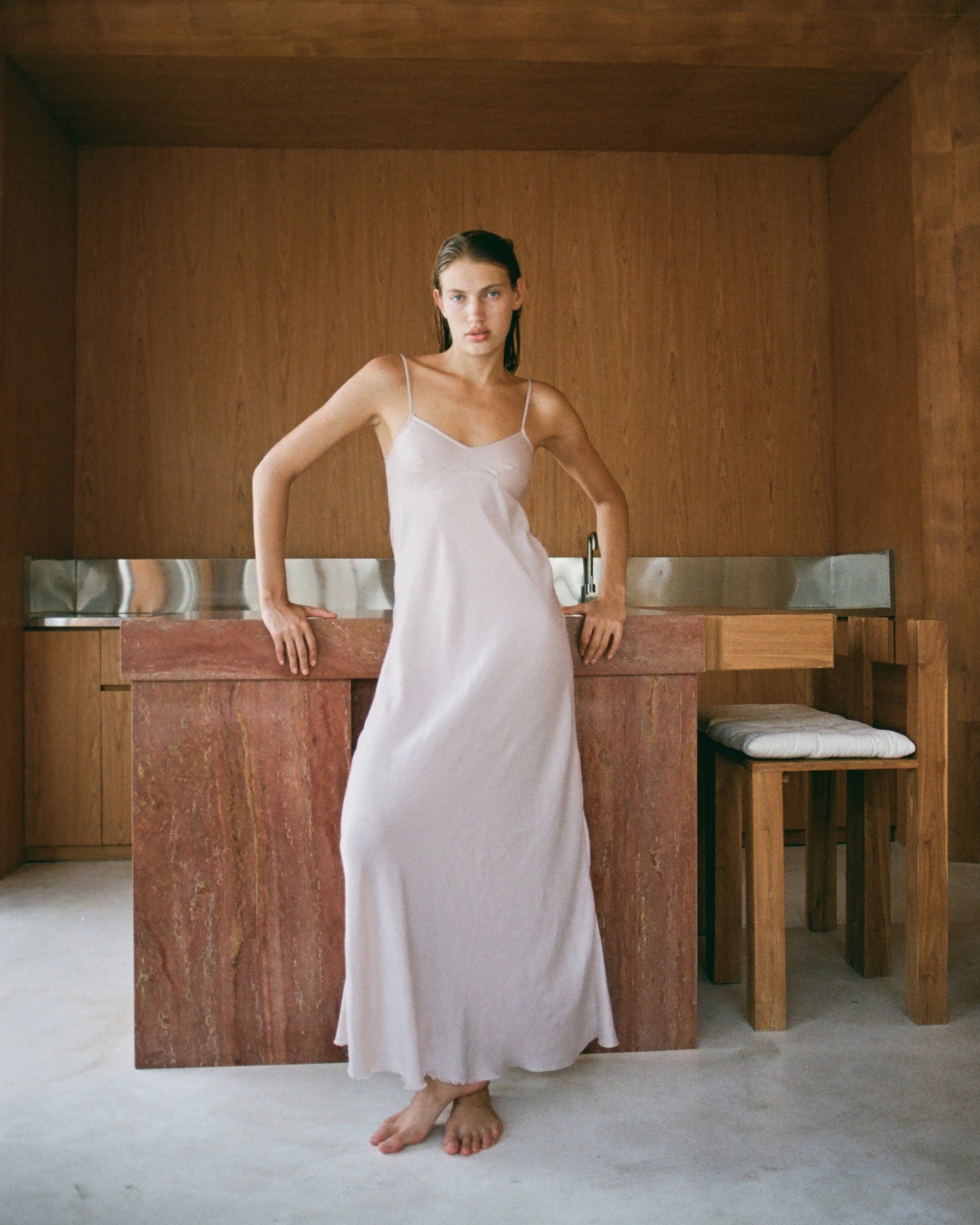 “Eve” nude maxi dress