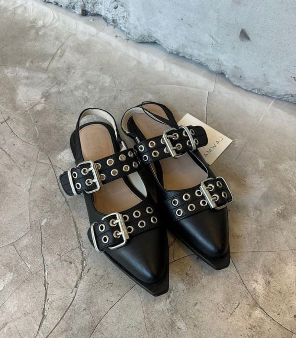 Leather belt sandal / Black - BURO