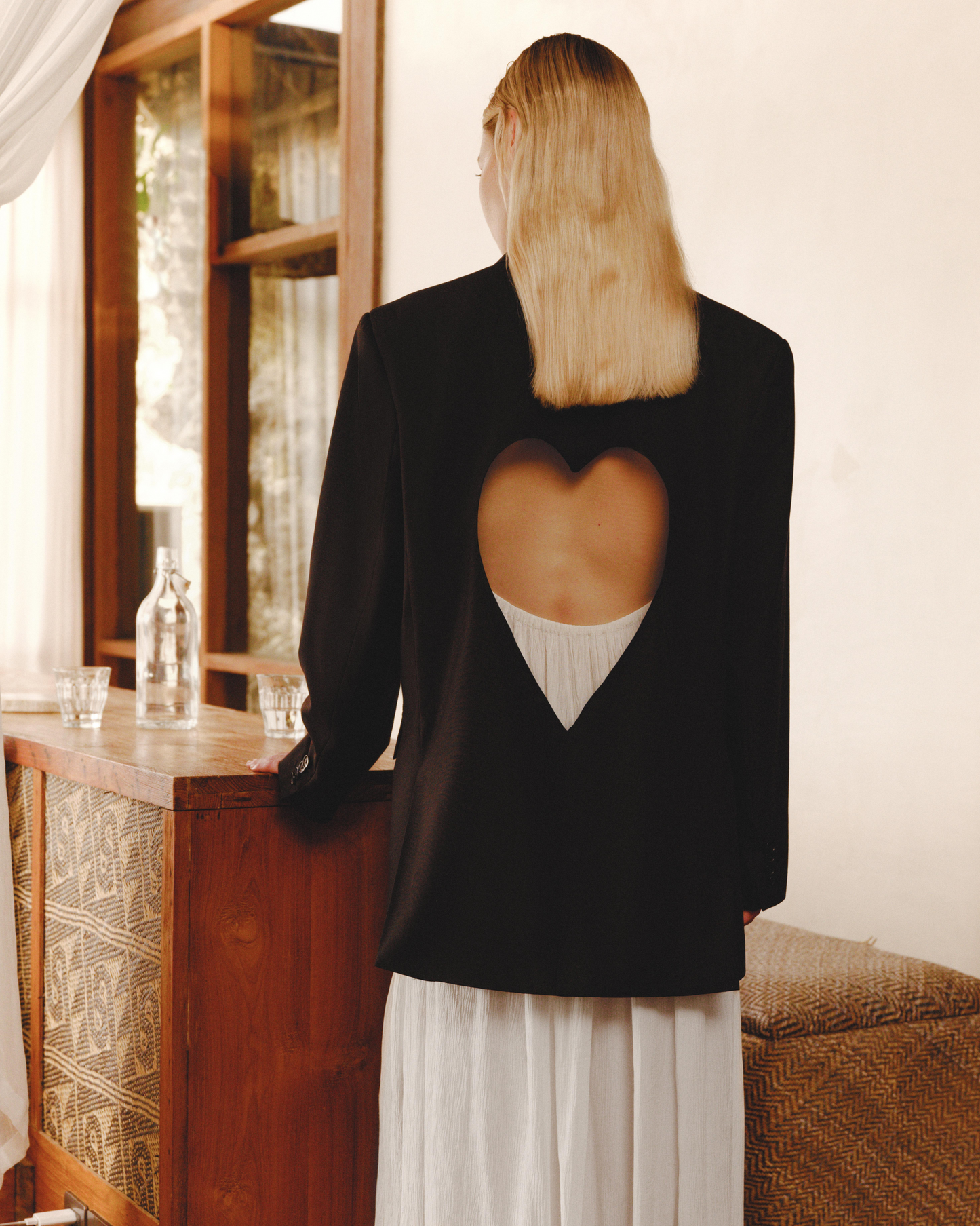 Black jacket with a heart on the back