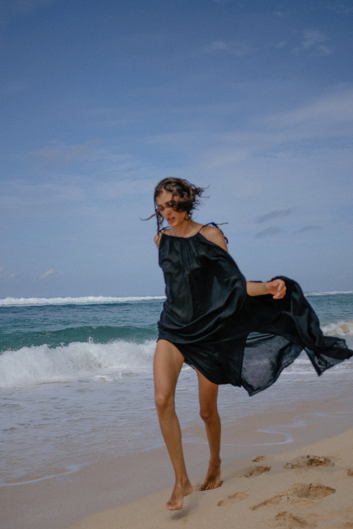 Black Long Dress / organic cotton - BURO