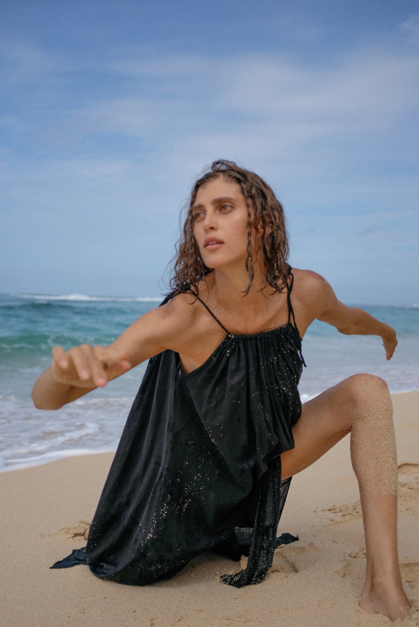 Black Long Dress / organic cotton - BURO