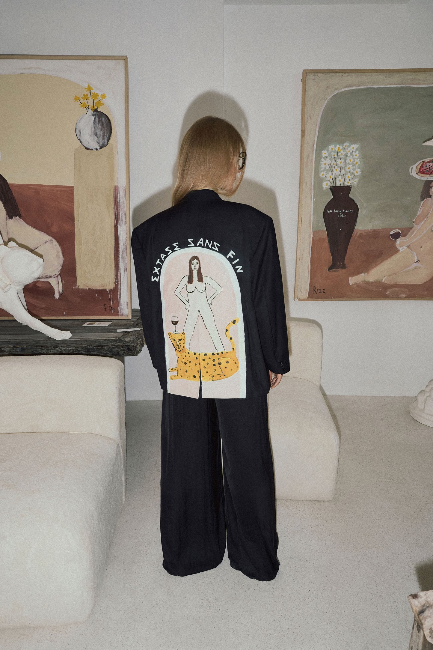 Black jacket by artist Riz Riz