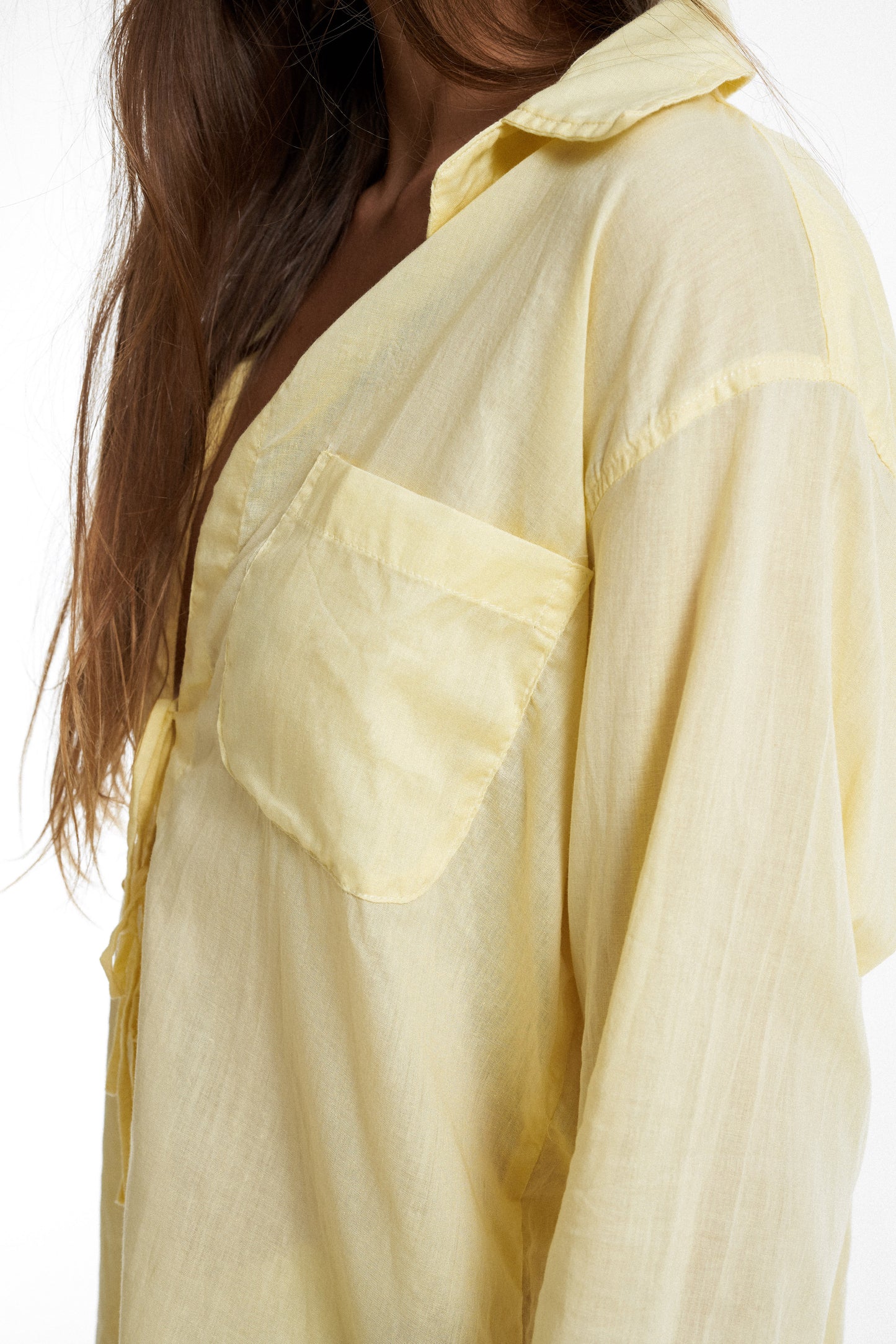 Premium organic cotton String Blouse / Lemon yellow - BURO