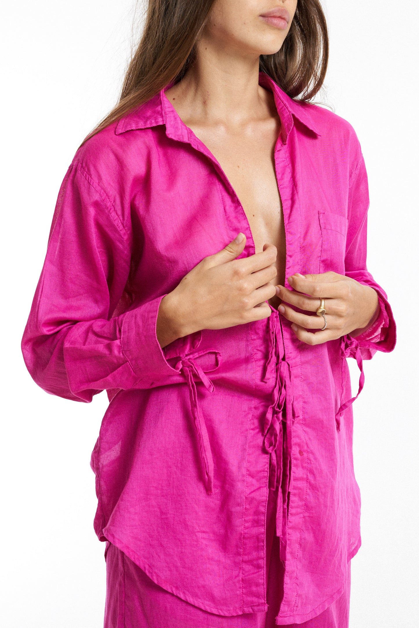 String Blouse / Dragonfruit organic cotton - BURO