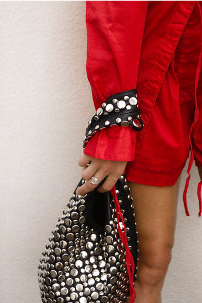 Studded leather bag / Black