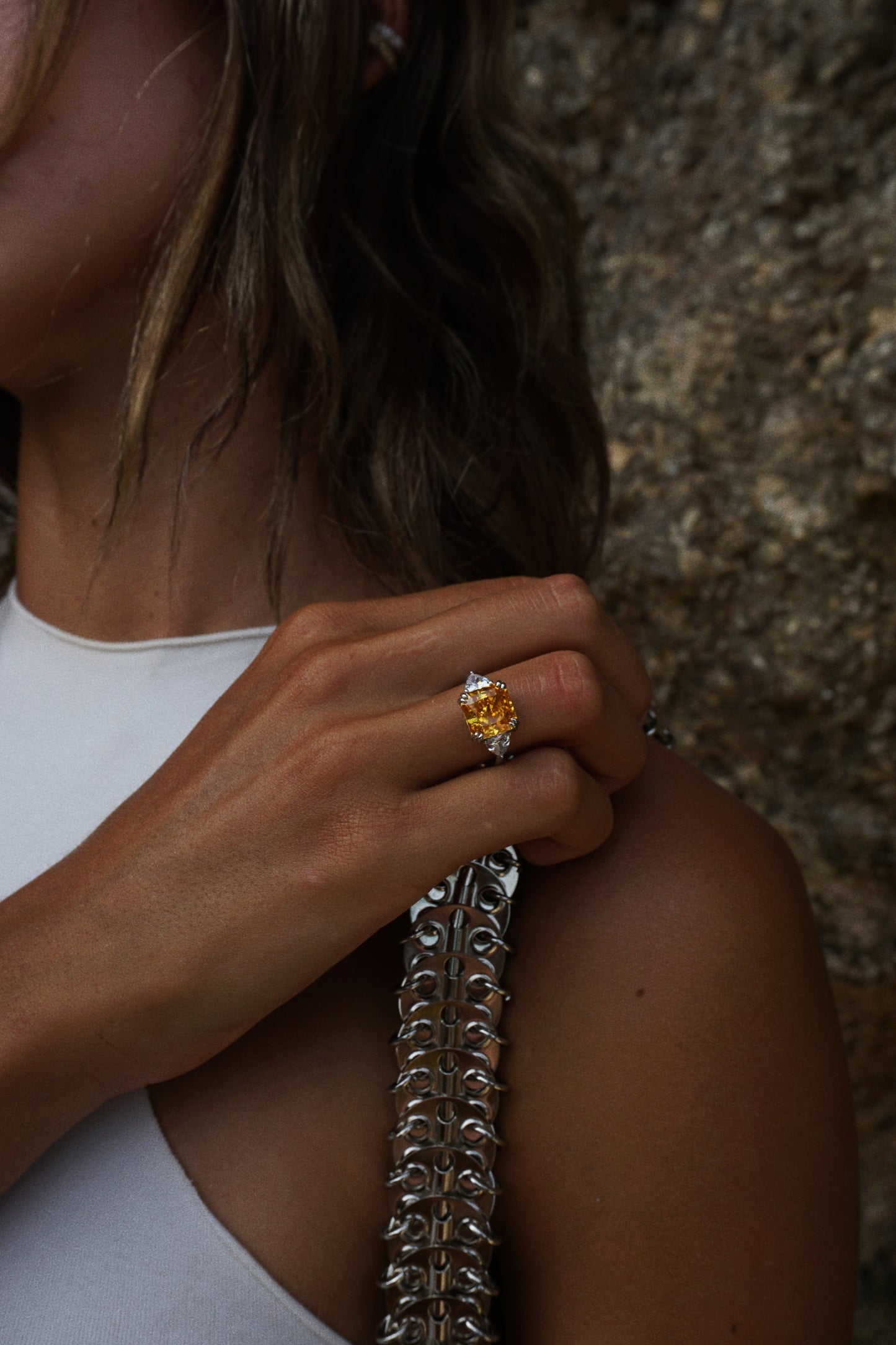 "Trophy wife" ring with 5ct diamond cut cubic zirconia