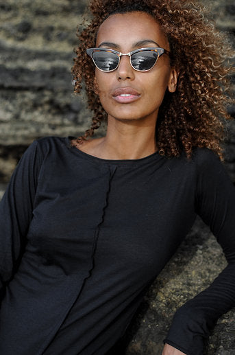 Black organic cotton basic longsleeve