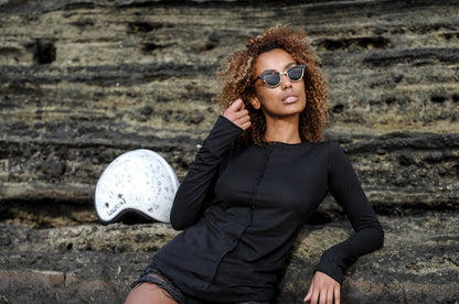 Black organic cotton basic longsleeve