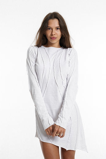 Asymmetrical dress / White organic cotton