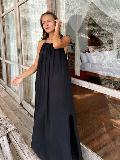 Black Long Dress / organic cotton