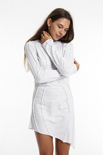 Asymmetrical dress / White organic cotton