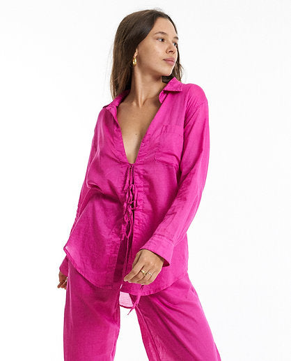 String Blouse / Dragonfruit organic cotton
