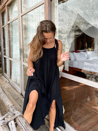 Black Long Dress / organic cotton