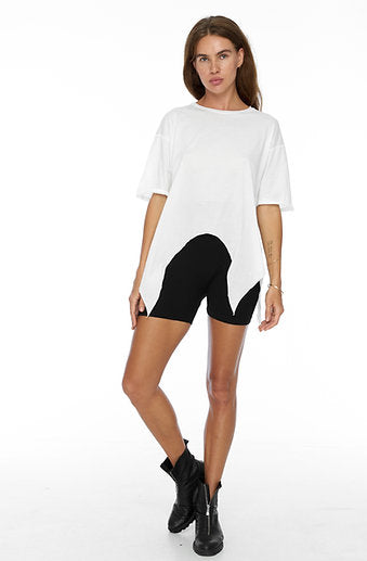 Cropped t-shirt / white organic cotton