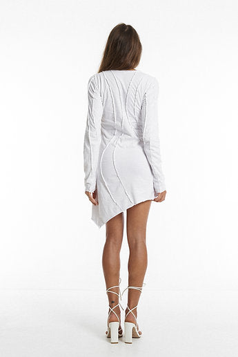Asymmetrical dress / White organic cotton