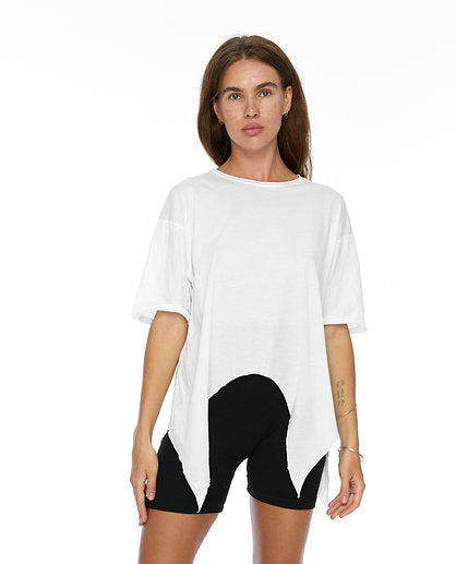 Cropped t-shirt / white organic cotton