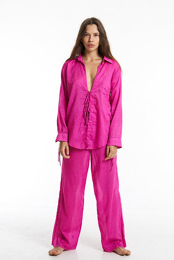 String Blouse / Dragonfruit organic cotton