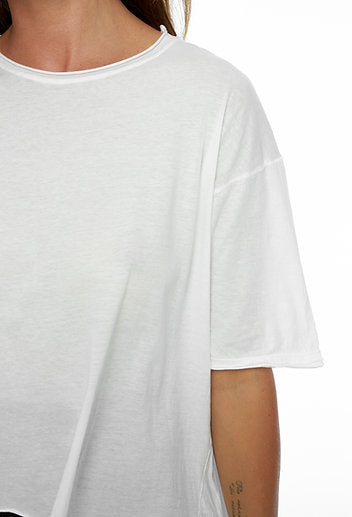 Cropped t-shirt / white organic cotton