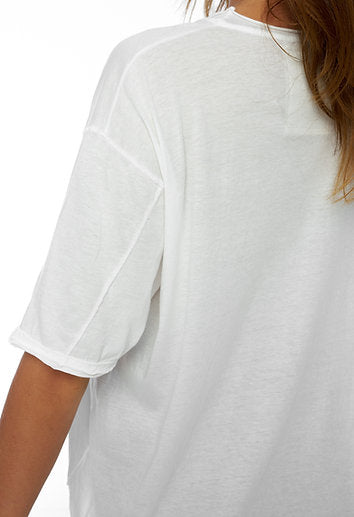 Cropped t-shirt / white organic cotton