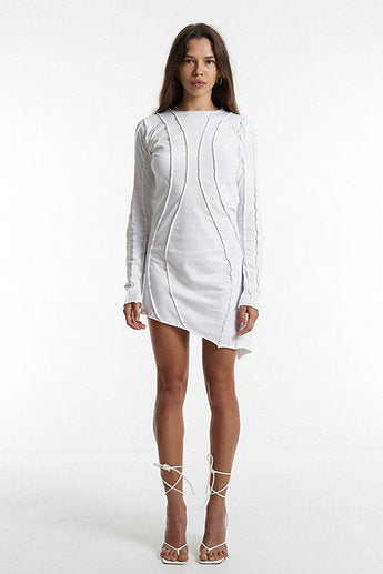 Asymmetrical dress / White organic cotton
