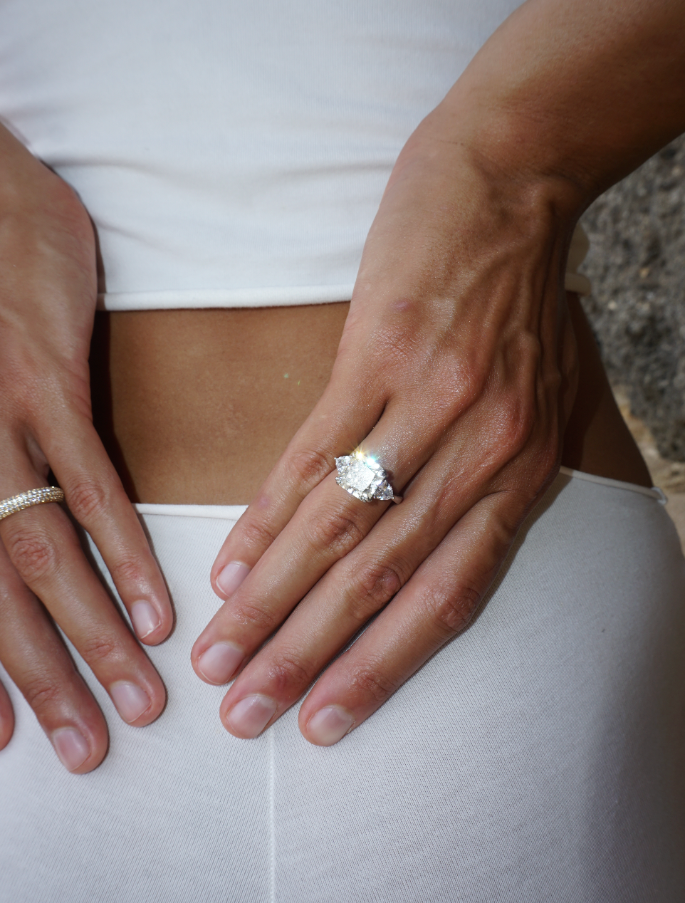 "Trophy wife" ring with 5ct diamond cut cubic zirconia
