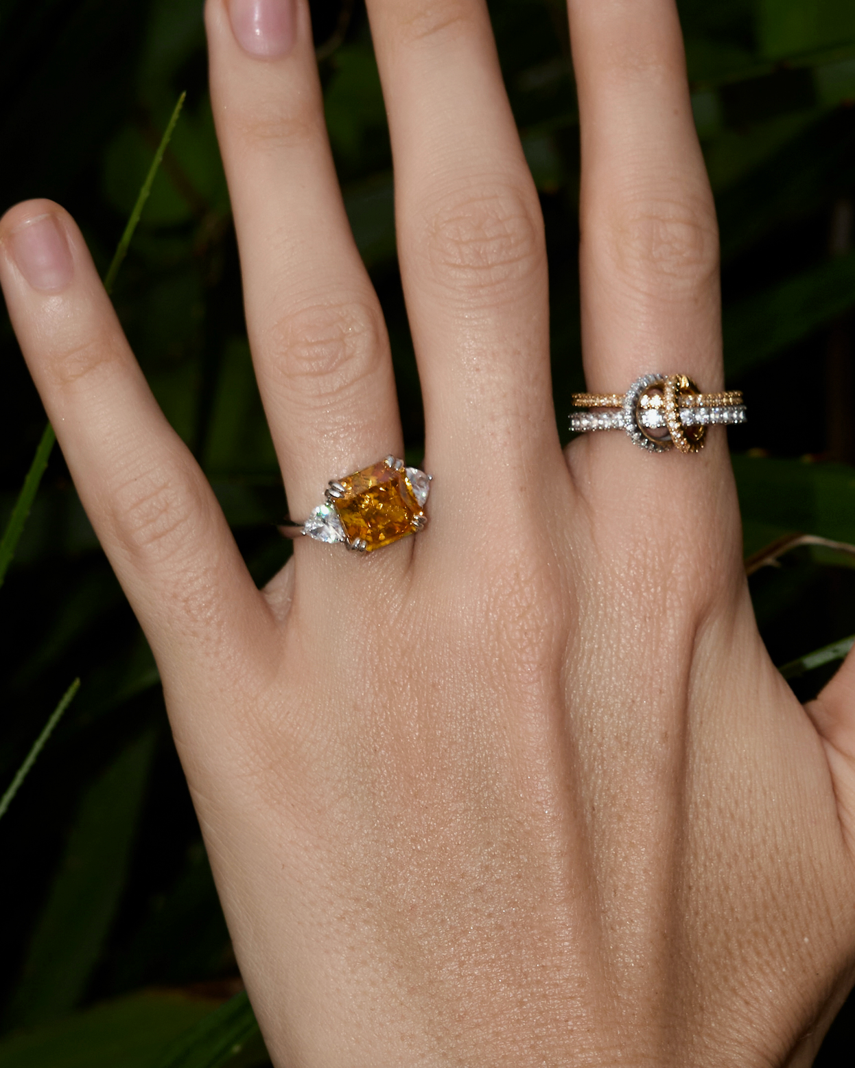 Serpent Double Ring Silver&Gold
