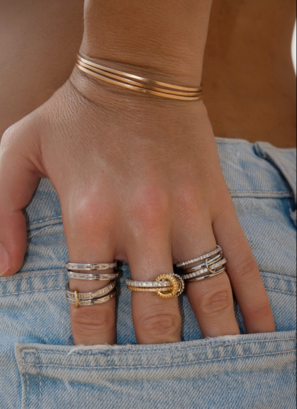 Serpent Double Ring Silver&Gold