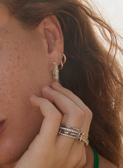 Gia · Gold Pavé Hoops