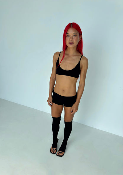 “Lola” open heel leg warmers