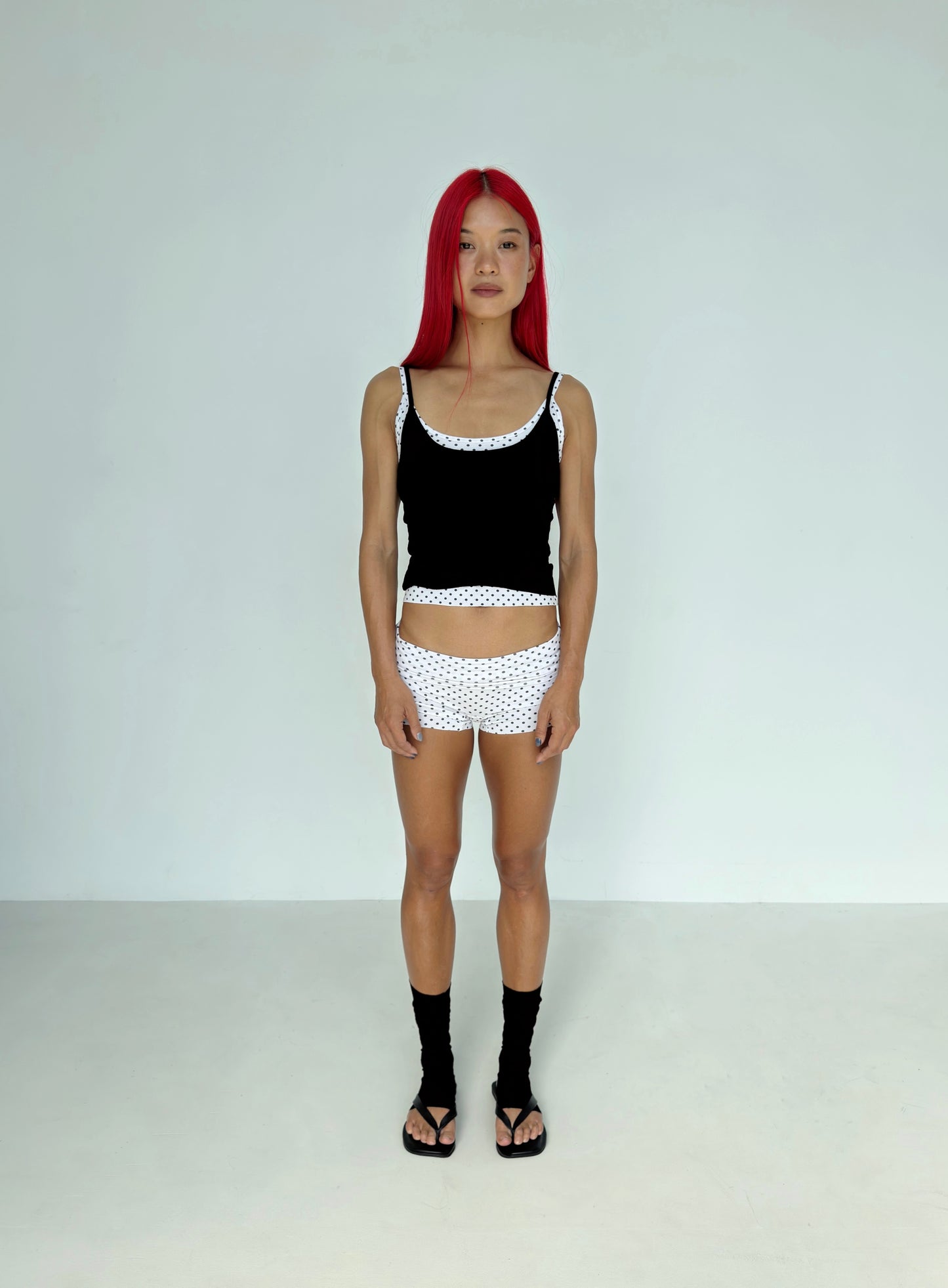 “Vega” raw edges mini shorts