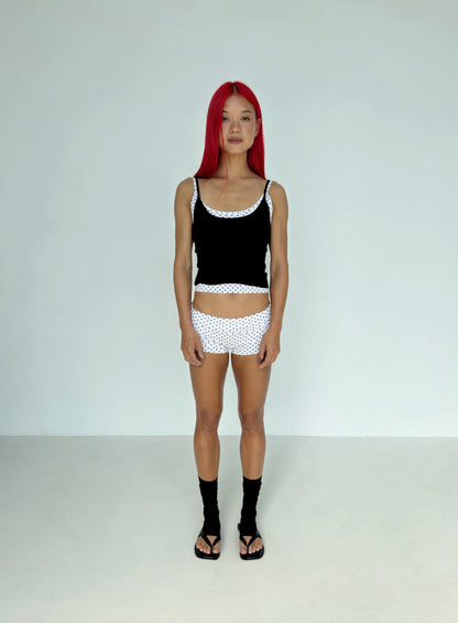 “Vega” raw edges mini shorts